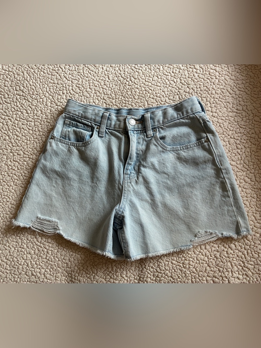 Old Navy Light Wash Denim Shorts Girls 12 frayed hem